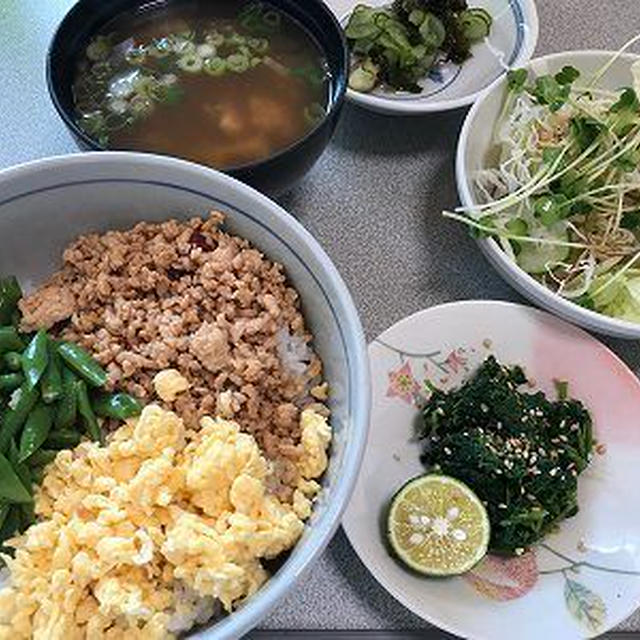 三色そぼろ丼