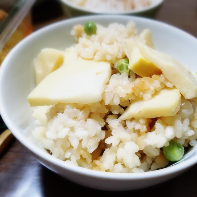 【家ごはん】タケノコご飯　[レシピ] 新玉ねぎレンジ蒸し / 筍ご飯　 ＊ 熱田祭り花火