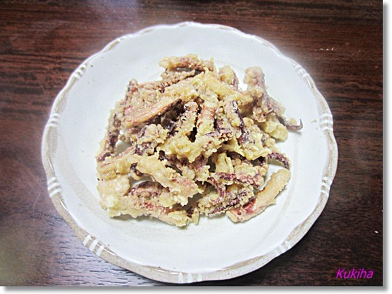 ゲソ天 乾燥スルメの足を天ぷらにしてみました。 by くきはさん | レシピブログ - 料理ブログのレシピ満載！