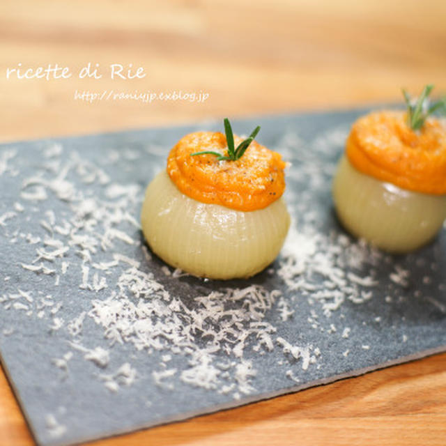 Cipolle ripiene di zucca ♡ 玉ねぎのカボチャ詰め