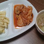 ある日の夕飯～ポークケチャップ・チーズマカロニ・スープ～