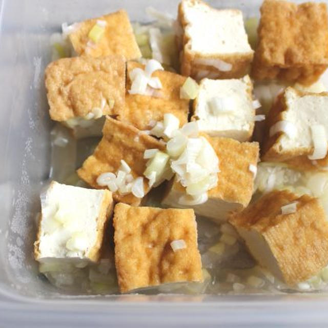簡単時短常備菜レシピ。厚揚げのねぎ塩だれ