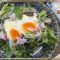 ピエトロさんモニターの「しょうがオリーブオイル・ドレッシング」で簡単半熟目玉焼きサラダ～♪