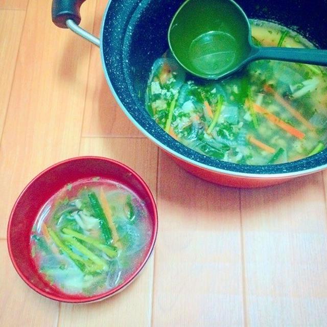 紫蘇の香り♪たっぷり大葉入り中華スープ#冷製スープ #簡単 #ヘルシー