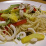 イカと野菜の彩りパスタ