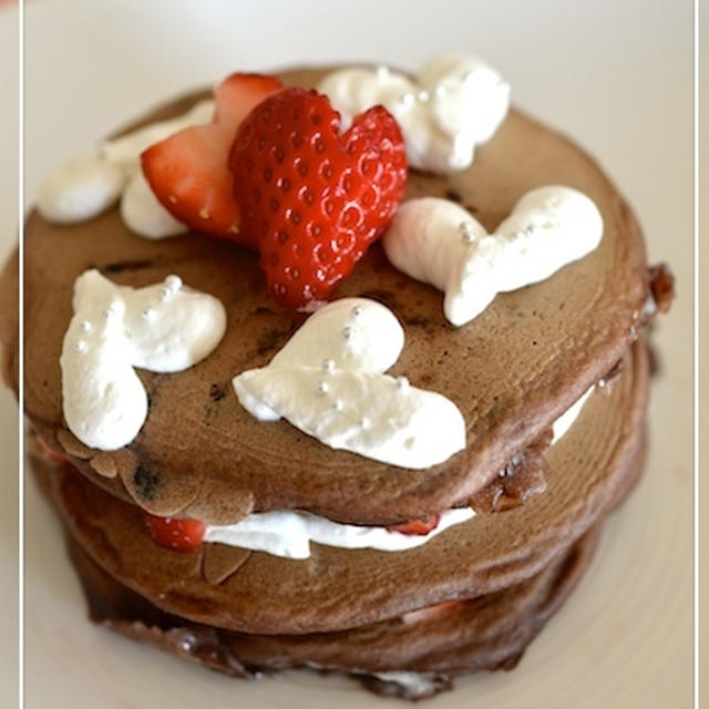 バレンタインにチョコパンケーキ