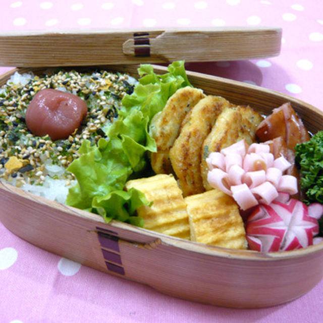 しらす豆腐ハンバーグのお弁当☆+゜