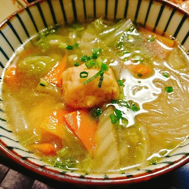 豆腐団子春雨スープ