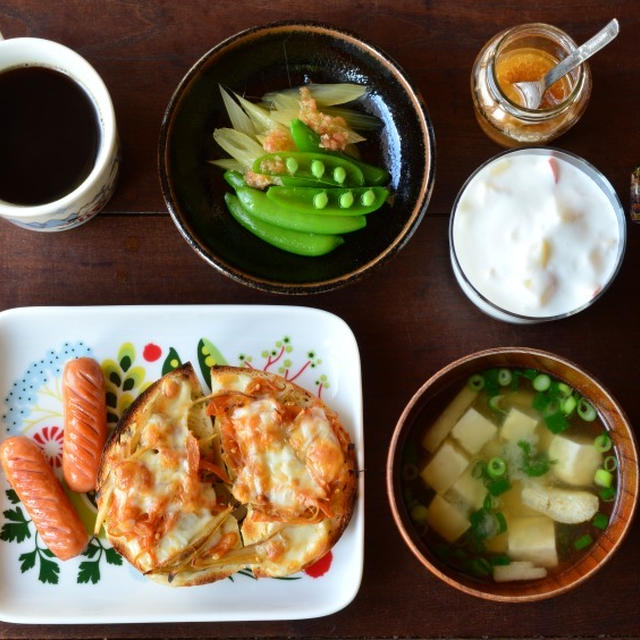 今が旬☆スナップエンドウで朝ごはん☆