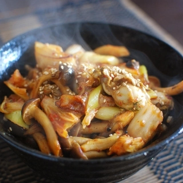 ピリ辛　牡蠣の生姜味噌丼