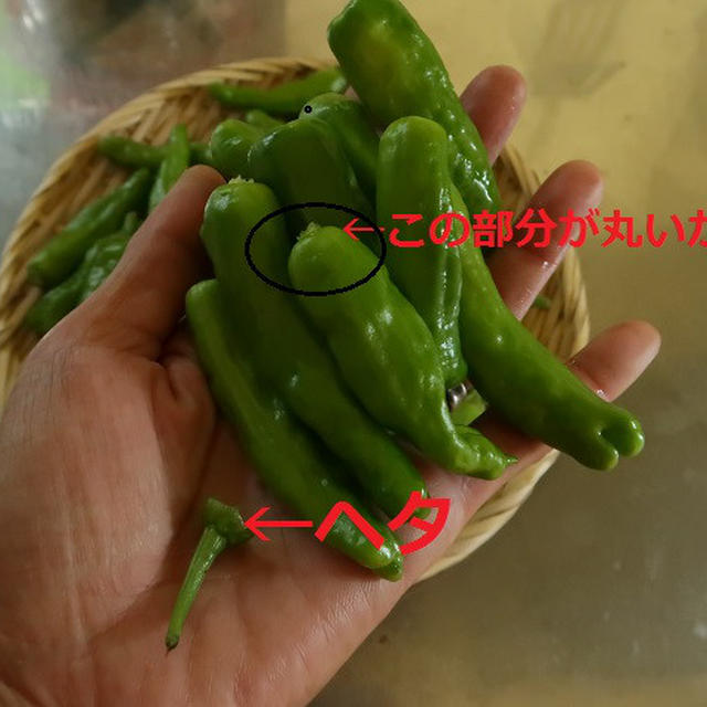 ピーマンやししとうなどのヘタのとり方。