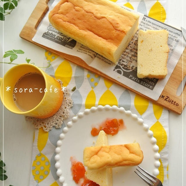 しっとり♡スフレチーズケーキ♡梅コンポート入り♡