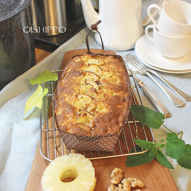 100均の型でパイン缶とくるみとりんごパウンドケーキ By おいしっぽさん レシピブログ 料理ブログのレシピ満載