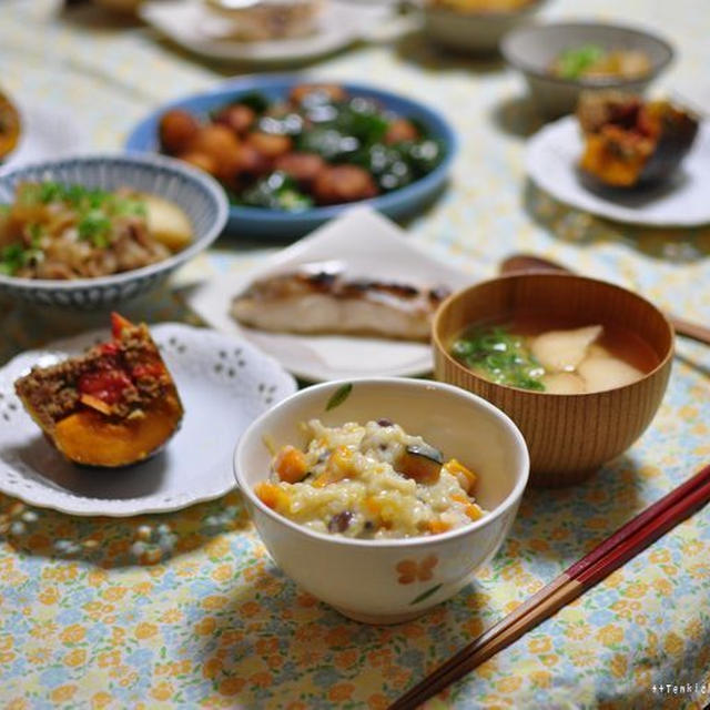 源助大根でご飯が進む肉大根と、お気に入りのお茶