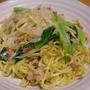小松菜と豚肉の塩焼きそば