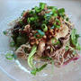 きのこと納豆の蕎麦
