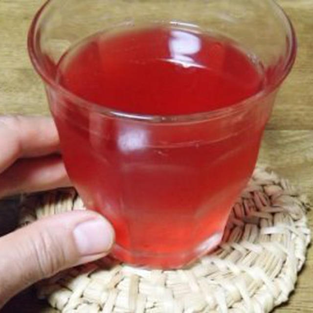 夏バテ予防の赤紫蘇ジュース作り