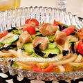 チャーシューと夏野菜のピリ辛☆冷製うどん