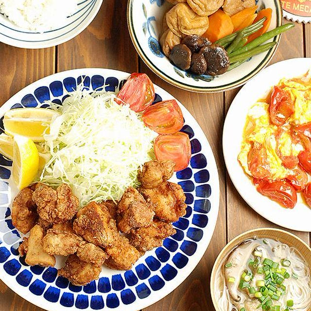 唐揚げ定食を食べました～【息子が冷たい】