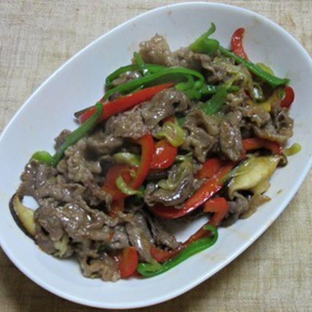 牛肉と細切り野菜のオイスターソース炒め
