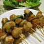鶏の照り焼き串（レシピ）　厚揚げのピリ辛おろし和え