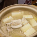 穴子の柚子塩麹鍋、ホヤとりゅうきゅうのピリ辛和え、