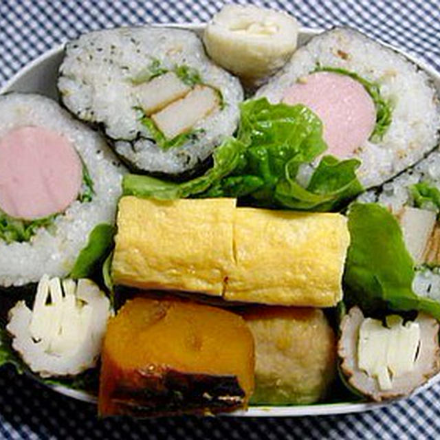 魚肉ソーセージの巻き寿司弁当～娘弁