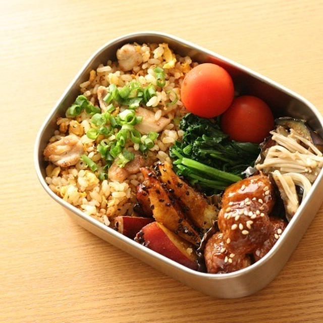 鶏ゴロ炒飯弁当♪