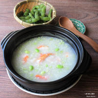 即席リッチ・レシピ。『群馬県産豆王・枝豆海鮮もち麦粥』