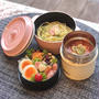 バレンタインはミートソースパスタ弁当～菜の花のマスタード和え・ウインナーとジャガイモのスイチリ炒めetc