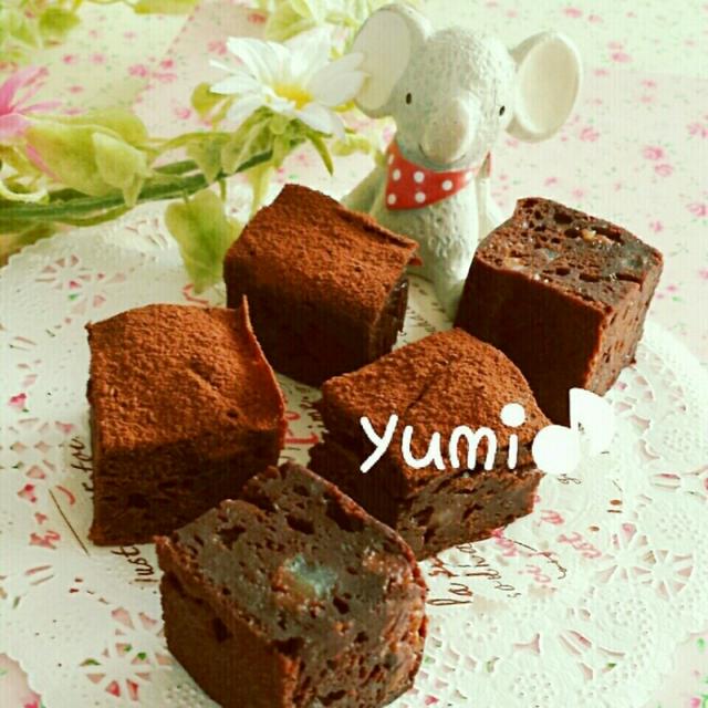 ♡水切りヨーグルトde作る♪レモンピール入り♡ひと口サイズで可愛いチョコレートケーキの作り方♡