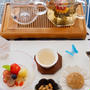 胡麻団子と杏仁豆腐、麻辣ピー♪中国工芸茶でお茶時間