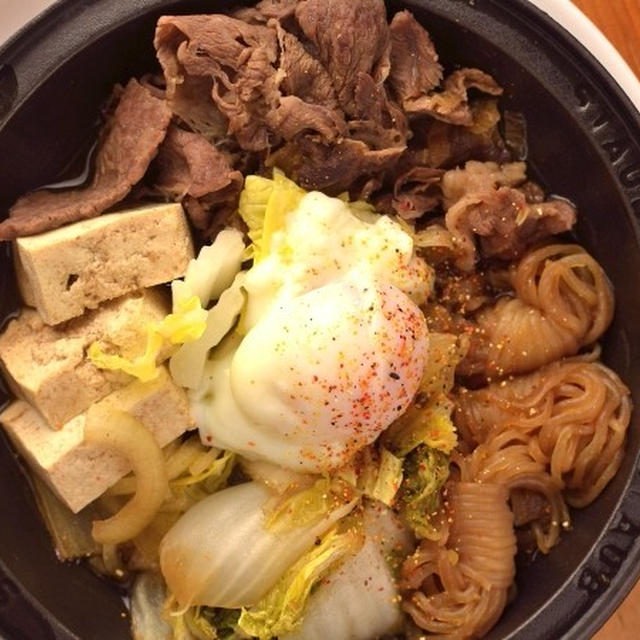 半額牛肉でスキヤキラブ。