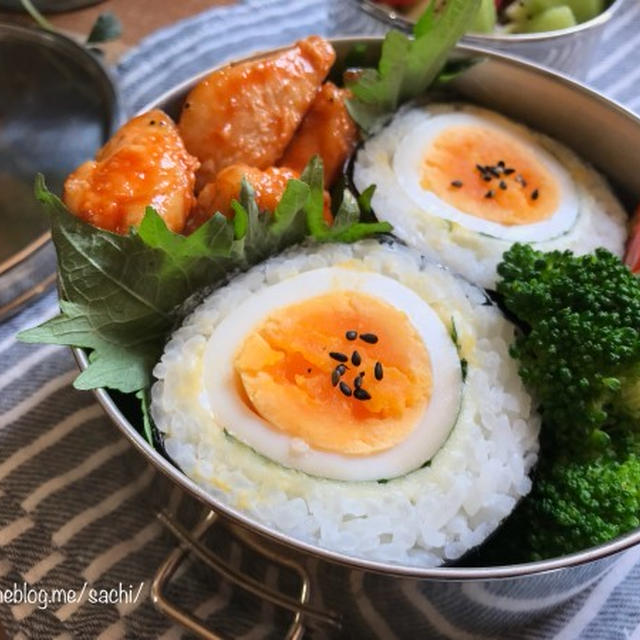 息子の✳︎甘辛ケチャップチキン弁当♡