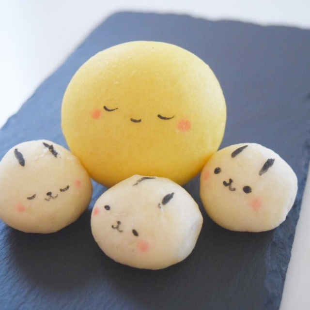 お月見うさぎのちぎりパン♪