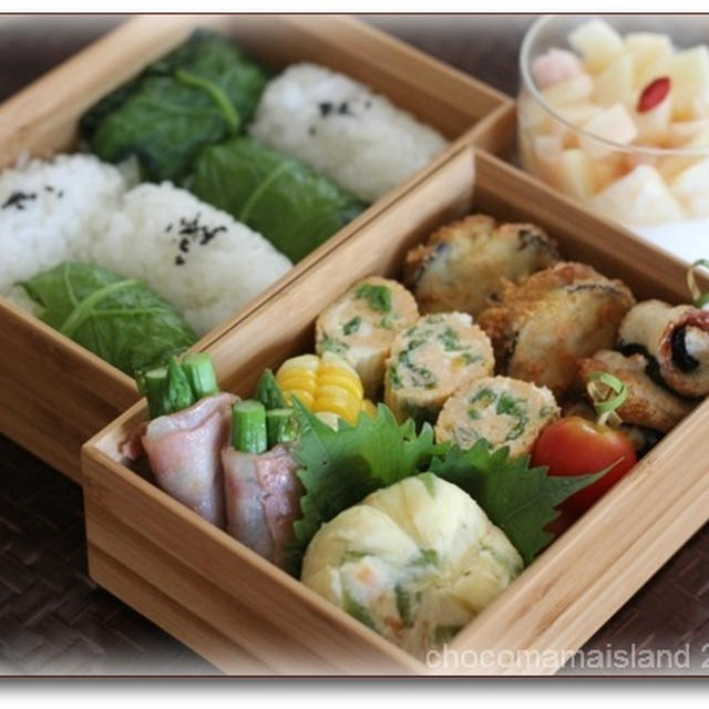 今日のお弁当（野沢菜ご飯弁当）