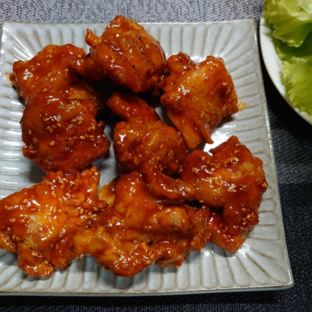 【晩御飯のご提案】”ど定番 韓国チキン(๑´>᎑<)~♡ みんな大好き【ヤンニョムチキン】”