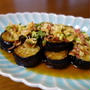 揚げ茄子の香味たれとイカの煮つけ