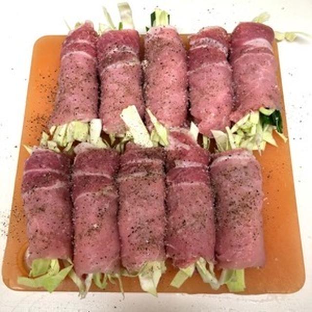 春キャベツの肉巻きをレンジで調理するかフライパンで調理するか、とその献立