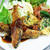 ■朝ご飯・昼ご飯【朝は焼きトウモロコシとカゴメつぶより野菜／昼は鮎フライ】
