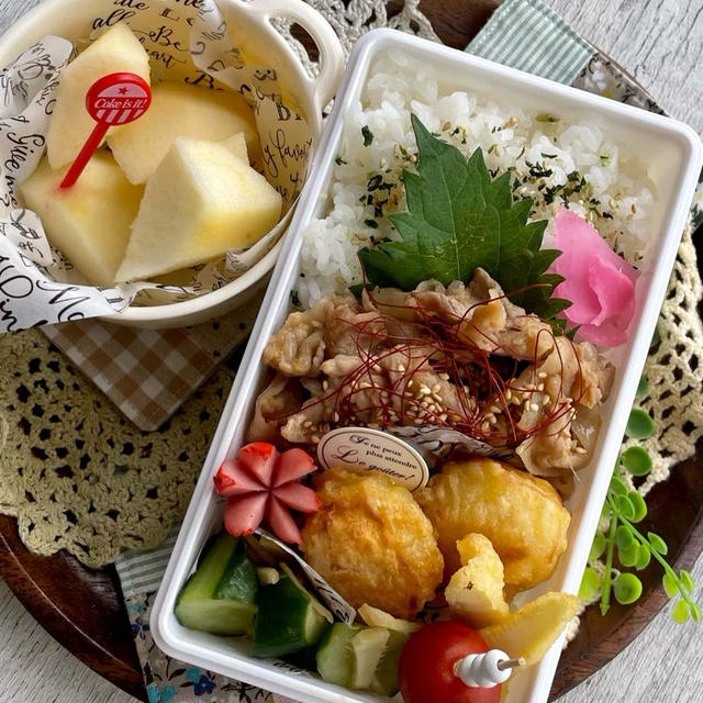 ＊新しいお弁当箱と今日の生姜焼き弁当＊