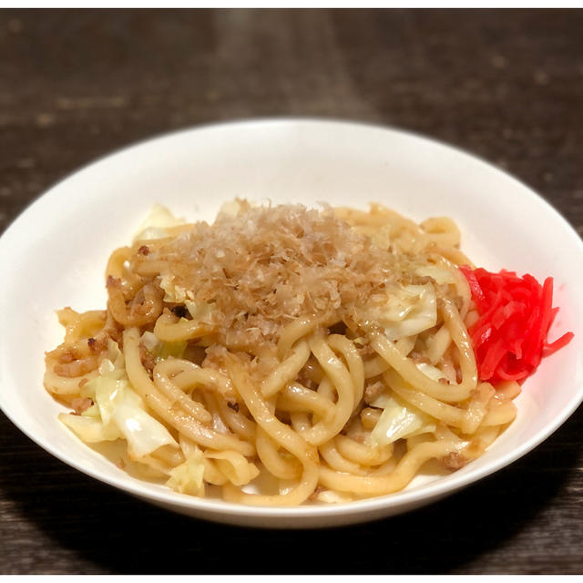 豚そぼろの焼うどん