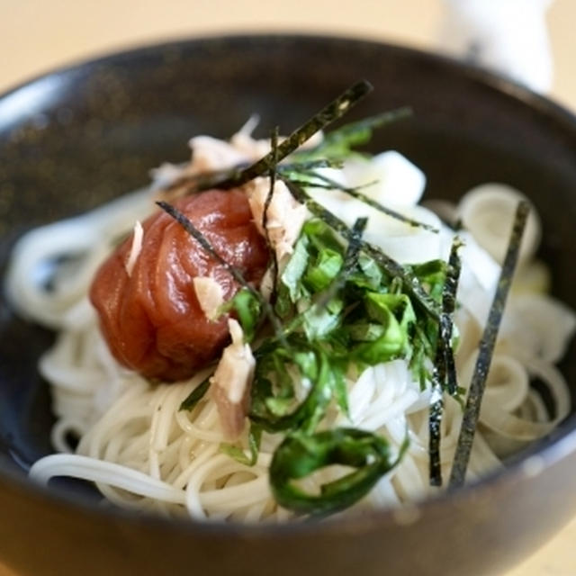 梅とツナのそうめん☆