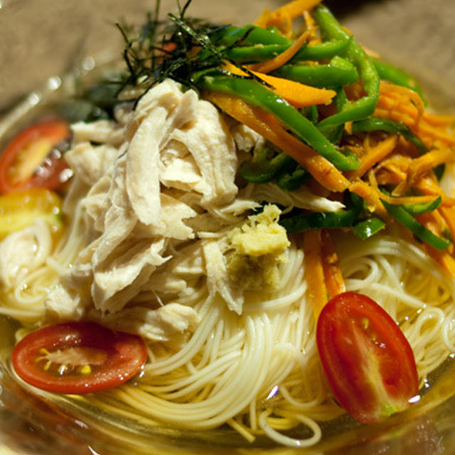 ぶっかけ素麺～韃靼塩きんぴらのっけ～