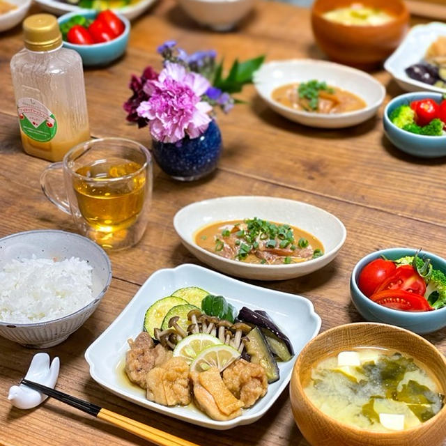 今日の晩ごはん（裏技であっさりさせる揚げ浸し）