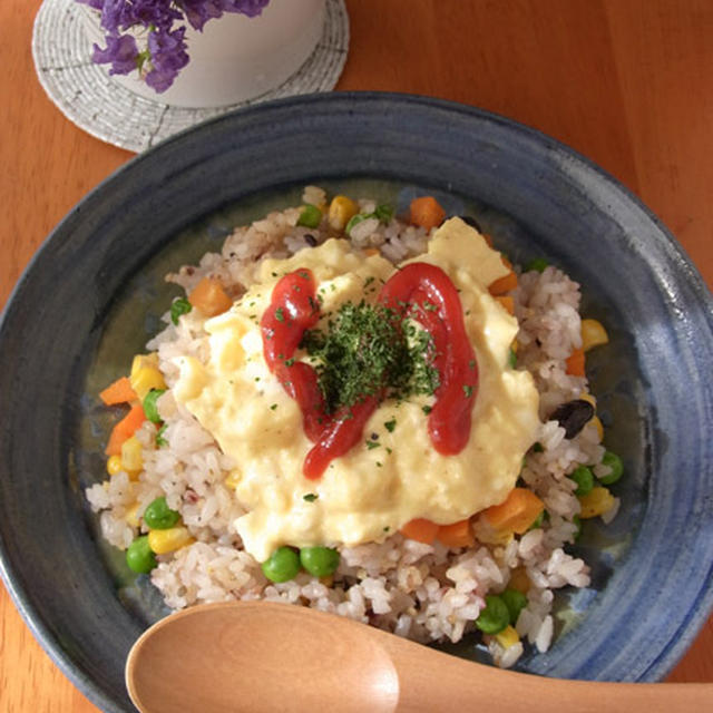 ルクエで☆オムライス丼☆ガス・包丁・水いらず