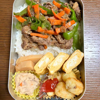 牛肉と野菜の炒め物弁当