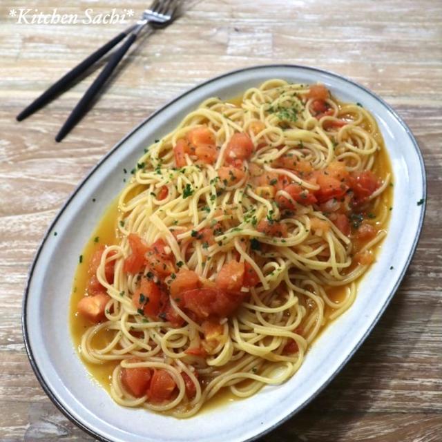 トマトのめんつゆ和風パスタ♡【#簡単レシピ#パスタ】