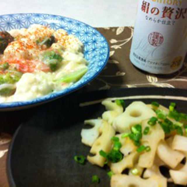 あったか豆腐あんとレンコンソテー