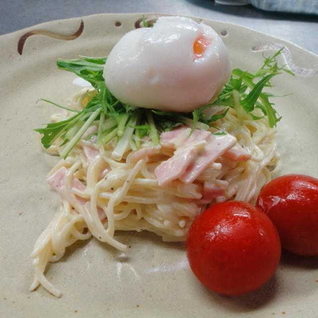 今日は食感☆いよいよ梅雨入り！・冷やしカルボナーラ、始めました！